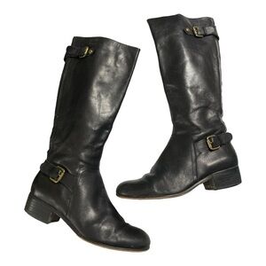 Corso Como Women's Boots Knee High Riding Style Black leather Zip Size 8.5